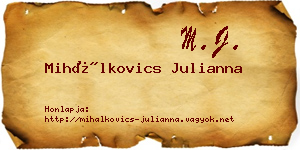 Mihálkovics Julianna névjegykártya